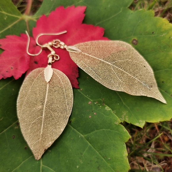 Natural leaf dipped in 24k yellow gold - Picture 4 of 7